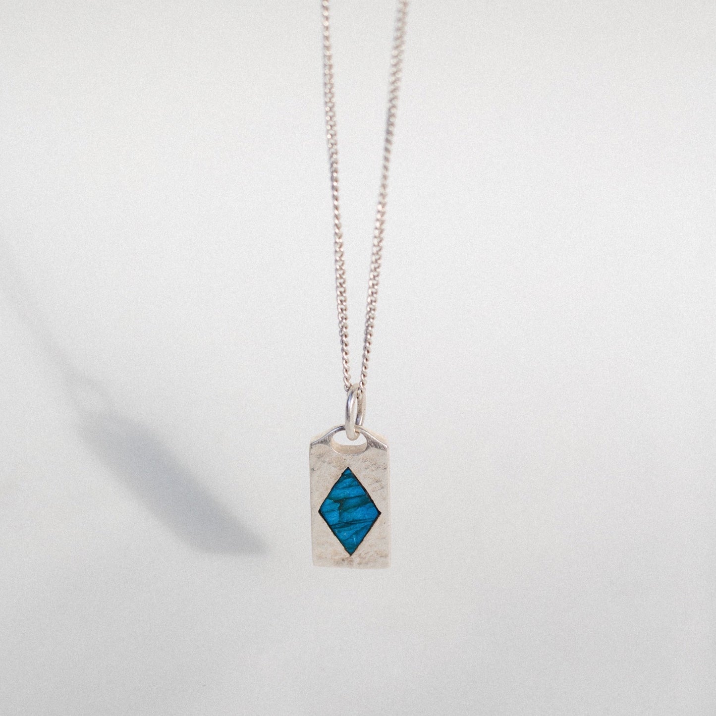 Diamond Labradorite 925 silver pendant